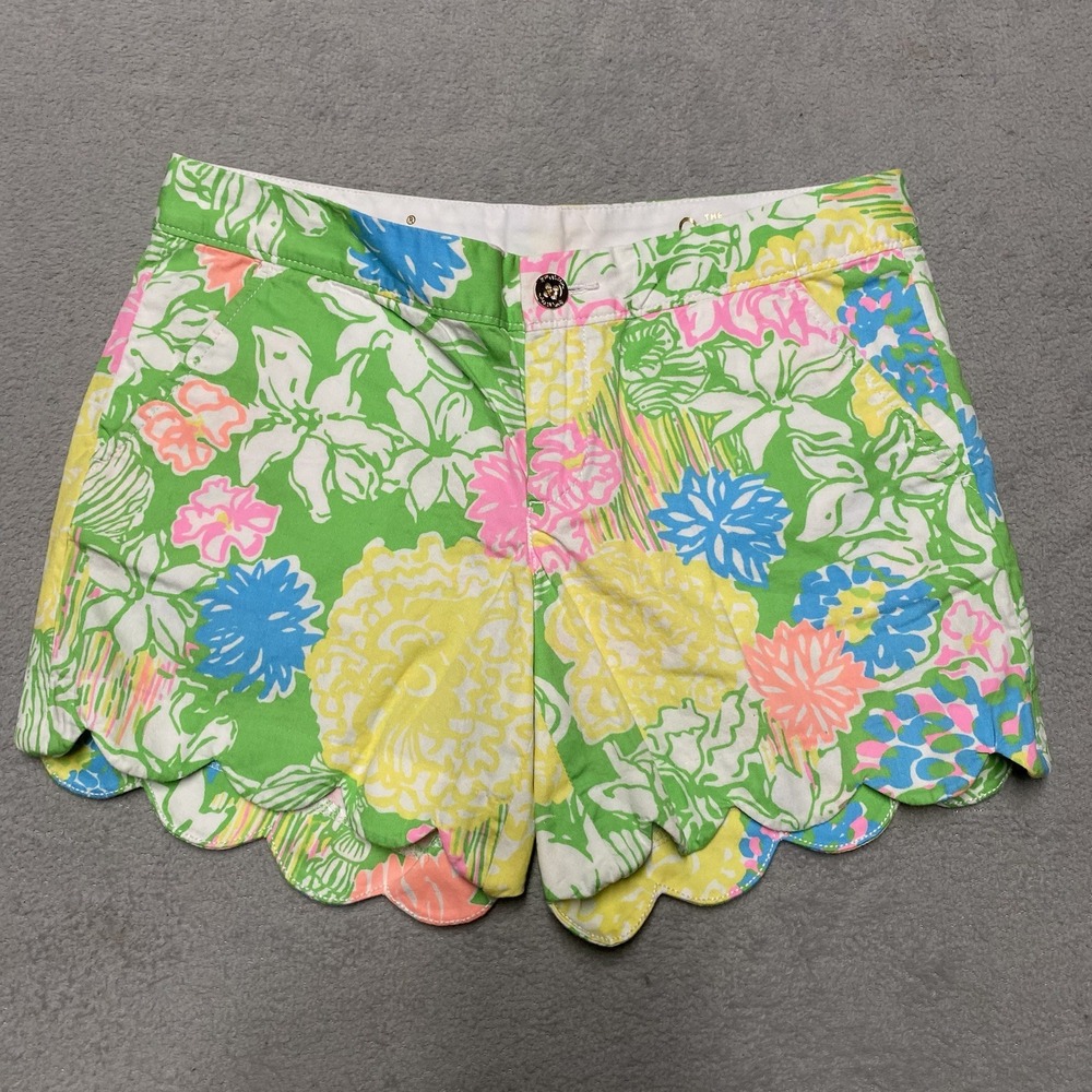 Lilly Pulitzer Buttercup Shorts 0 Hibiscus Stroll Colorful Floral Tropical